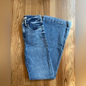 Good American Light Blue Wide Leg Flare Jeans